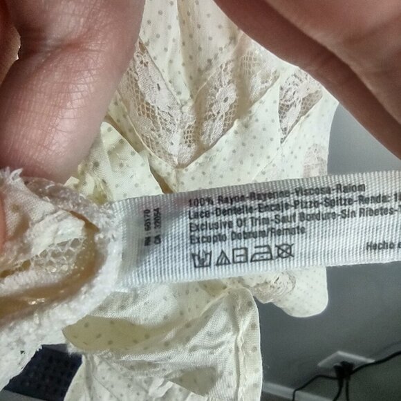 Free People Cream Polka Dot Tank Lace Size XS - Picture 5 of 7